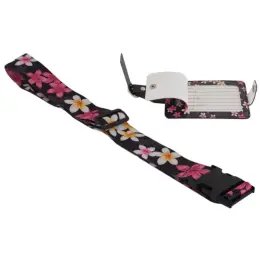 Floral Luggage Strap & Tag Open